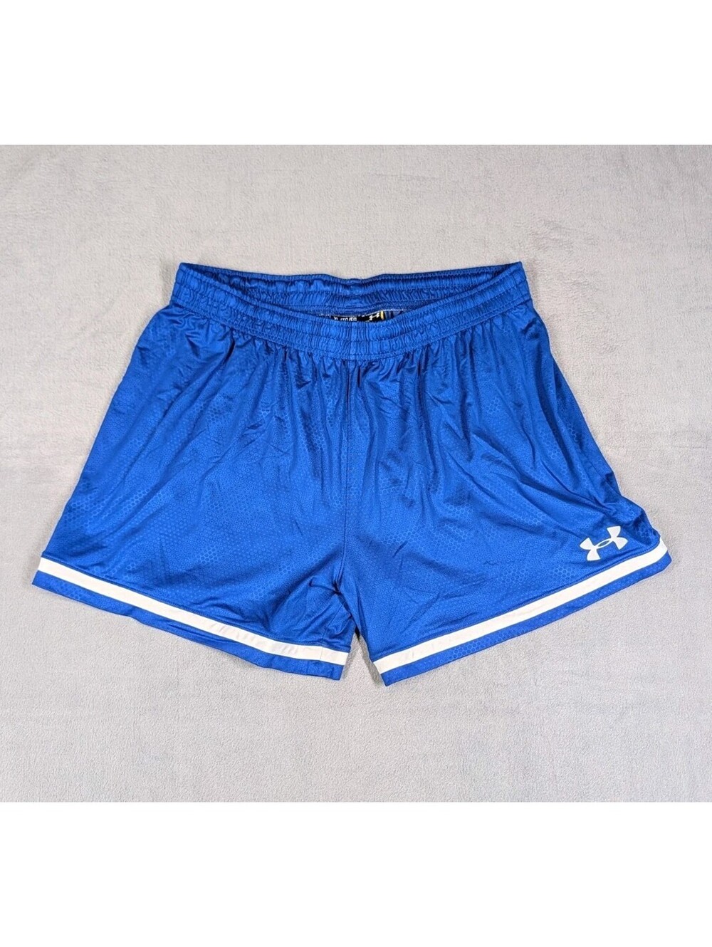 Under Armour Womens XL Blue White Athletic Running Gym Training Lined Shorts